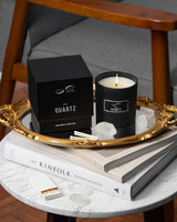 Quartz Candle. Warm Amber and French Rosescent.